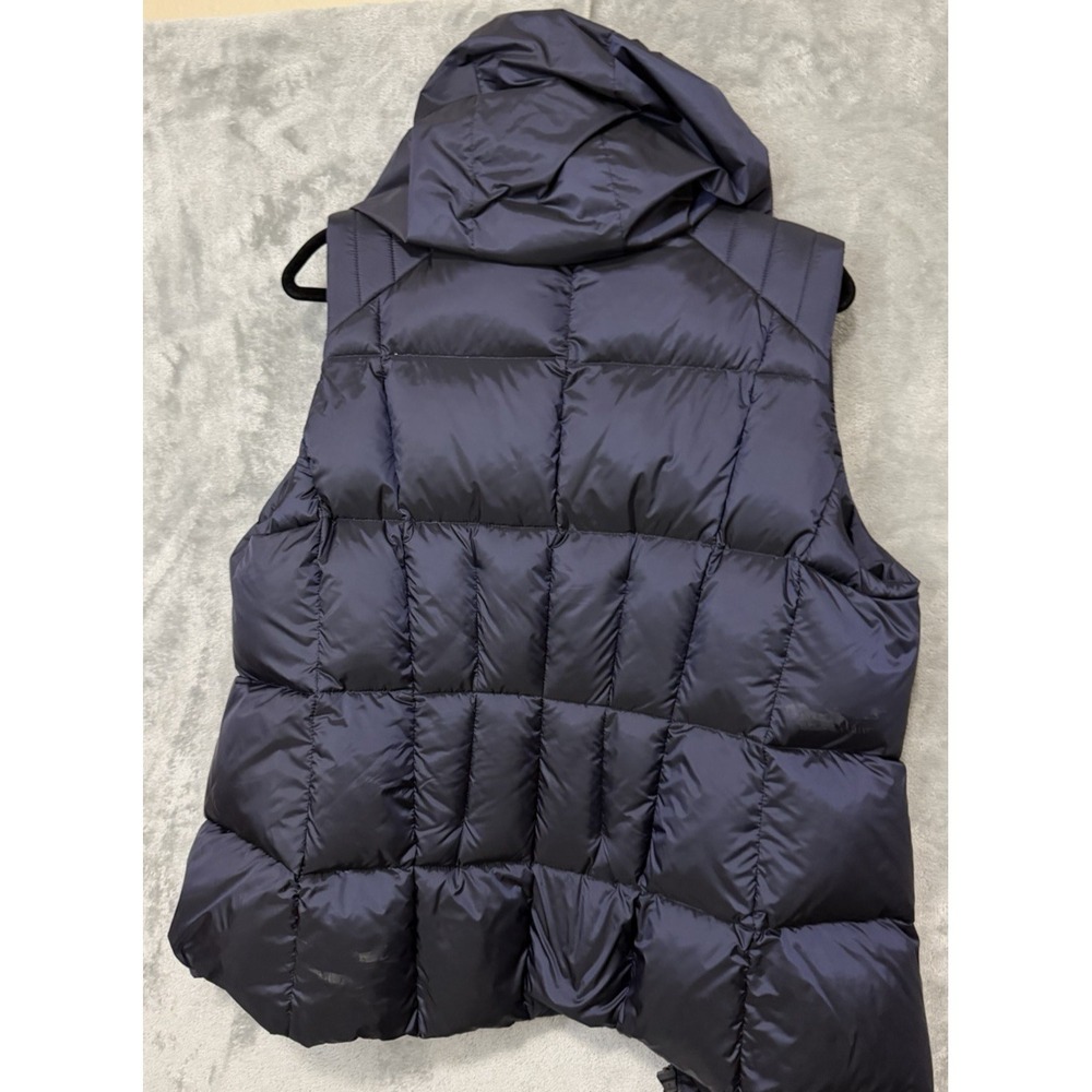 Marc New York Women's Puffer Quilted DOWN vest Blue Large Hidden Hood - Picture 3 of 8